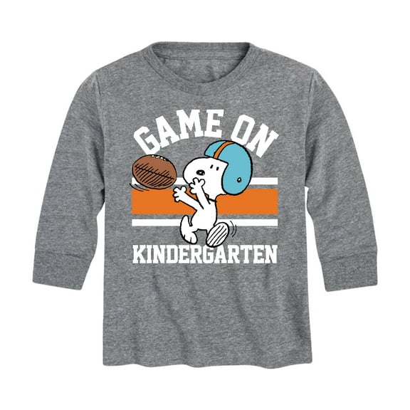 Peanuts - Game On Kindergarten - Toddler And Youth Long Sleeve Graphic T-Shirt