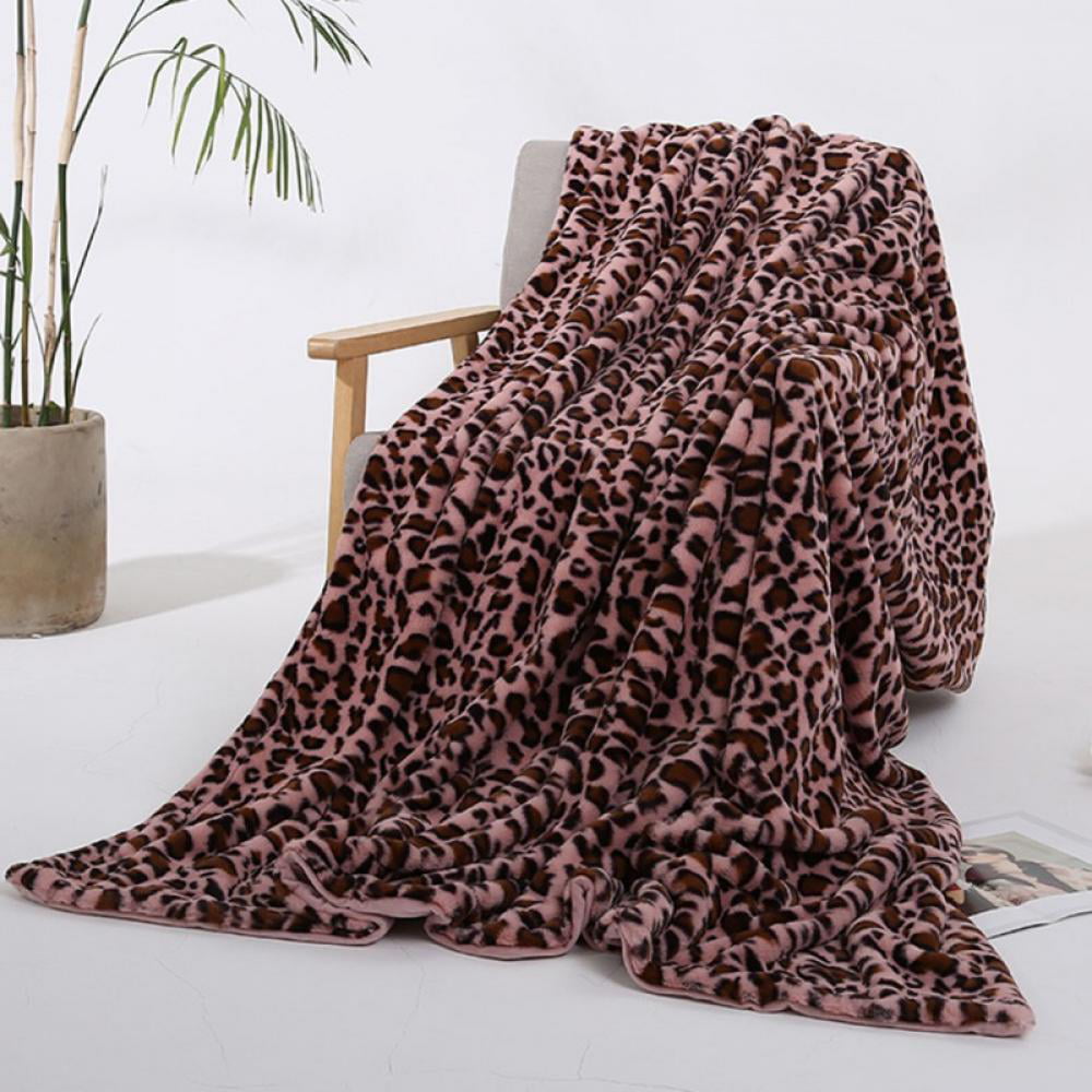 3D Leopard Animal Print Throw Soft Warm Cosy Faux Fur Fleece Sofa Bed Blanket 