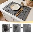 thumbnail image 4 of COZZIVITA Stone Drying Mat Kitchen 60x40cm Dish Drying Mat Coffee Mat Super Absorbent, Quick-Dry, Non-Slip Easy Clean Foldable Space Saving, Grey, 4 of 8