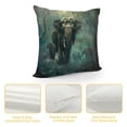 thumbnail image 4 of Orinice Elephant Forest Light Graphic Decorative Throw Pillow Cover for Home Couch Living Room Bed Sofa Short Plush Pillow Case 1PC 18x18in, 4 of 5