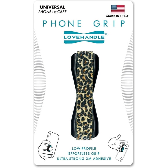 LoveHandle Universal Grip for Smartphone and Mini Tablet, Leopard Design Elastic Strap with Black Base