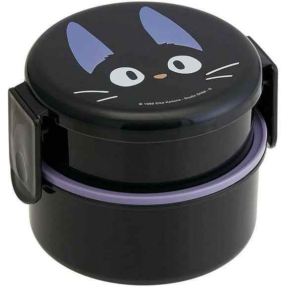 Round Bento Lunch Box Kiki's Delivery Service Jiji Black Cat Face 500ml