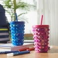 thumbnail image 3 of (2 pack) Your Zone 16 oz Popit Water Tumbler, Blue, Silicone Bubble Sleeve, 3 of 8