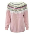 thumbnail image 4 of Fair Isle Sweaters Women Knit Sweater Winter Warm Pullover Oversized Casual Turtleneck Soft Cozy Yarn Thick Patterned Top Sweaters Top, 4 of 4