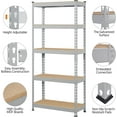 thumbnail image 6 of HYJY Storage Shelves 5 Tier Garage Shelving Heavy Duty Garage Shelves Adjustable Metal Shelving Unit Utility Rack Industrial Shelving for Warehouse Pantry Closet, 27.5"W x 12"D x 60"H, Light Gray, 6 of 18