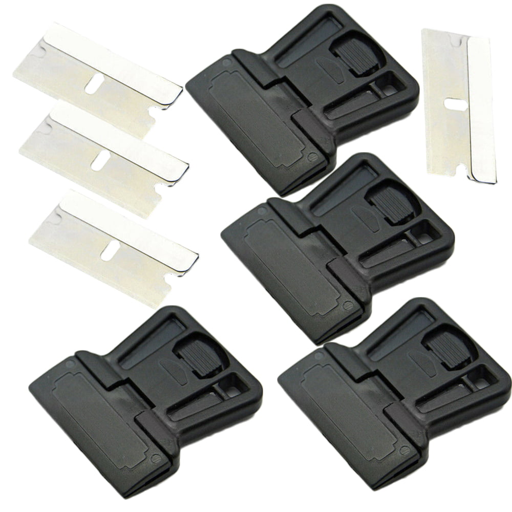 4pcs Mini Razor Blade Paint Scraper Handle Holder Trimmer Cutter Replacement Kit 