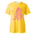 thumbnail image 4 of TSADFHJI Chandail en Molleton Col Rond pour Femmes T-Shirt Imprimé Manches Courtes Col Rond Blouse Xxxxxl Jaune, 4 of 5