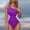 Purple, variant on Bzhegqhd Womens Bathing Suits Tummy Control,Women Solid Color Sexy Backless Strap Bikini Swimsuit