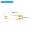 thumbnail image 2 of Uxcell Safety Pins 1.5 Inch Large Metal Sewing Pins Gold Tone 50Pcs, 2 of 5