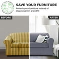 thumbnail image 3 of Zenna Home Simply Fit 2-Piece Steps Stretch Sofa Slipcover, Coal, 3 of 6