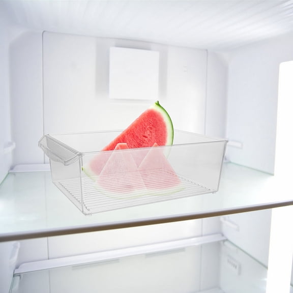 Healifty Transparent Refrigerator Organizer Storage Box for Beer Bottles, Food Containers, and Kitchen Rack