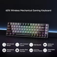 thumbnail image 2 of DK68 60%  Mechanical Gaming Keyboard, 3 Modes /2.4G/USB-C with Clicky Blue , RGB Backlit, Anti-Ghosting, 68-Key Compact mini Keyboard for Windows/macOS/Linux- Black/Grey, 2 of 6