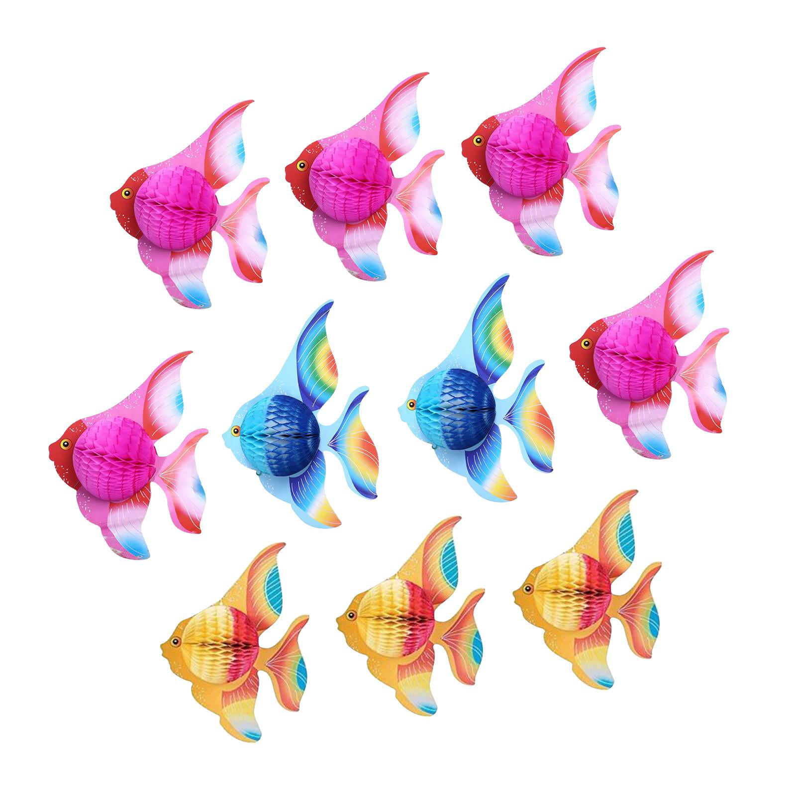 Hanging Tissue Fish Decorations Party Decor, Hanging Decor, in The Oceans  Adventures for Home, School Set of 10 