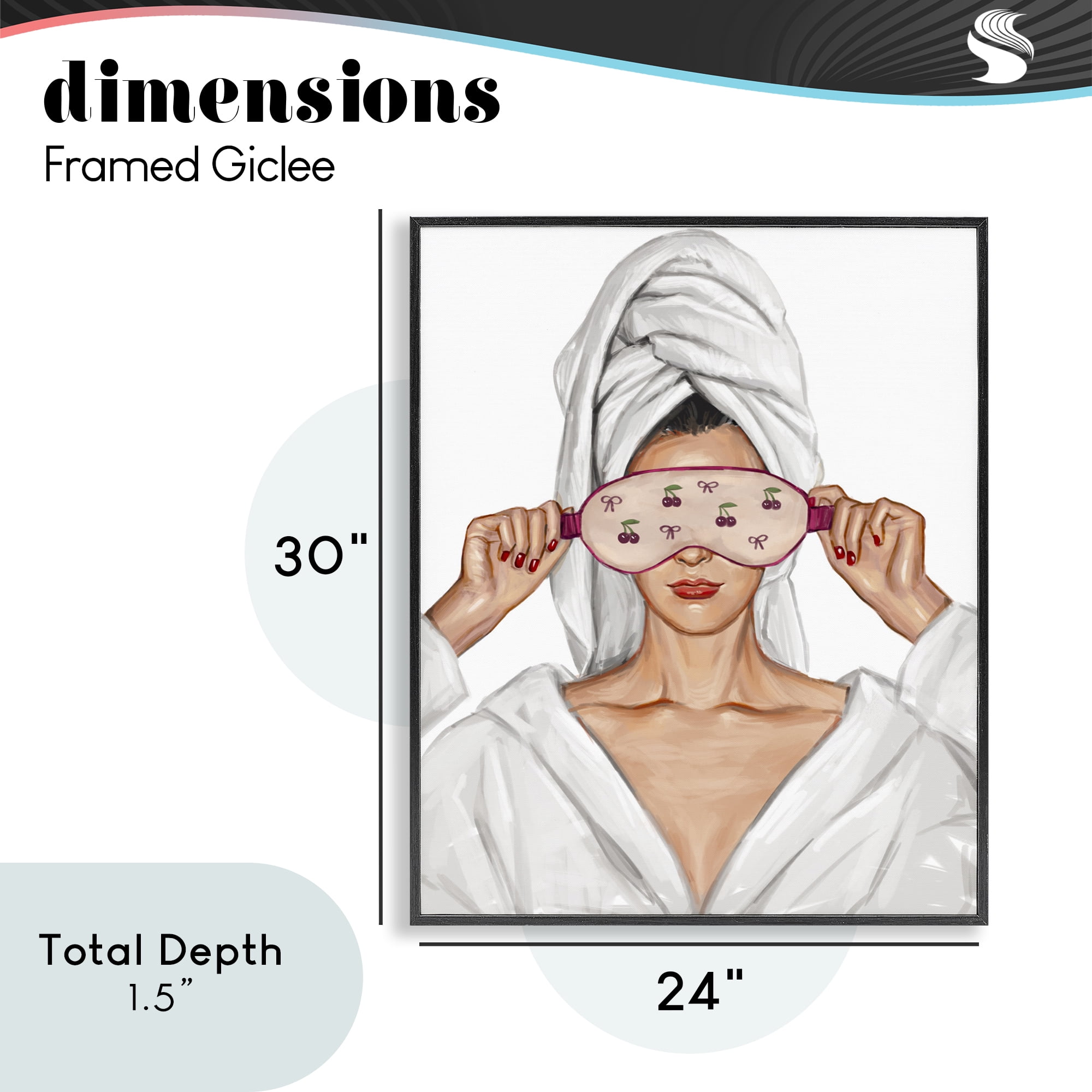 Cherry Eye Mask Fashionista Black Framed Giclee Art, design by Ziwei Li