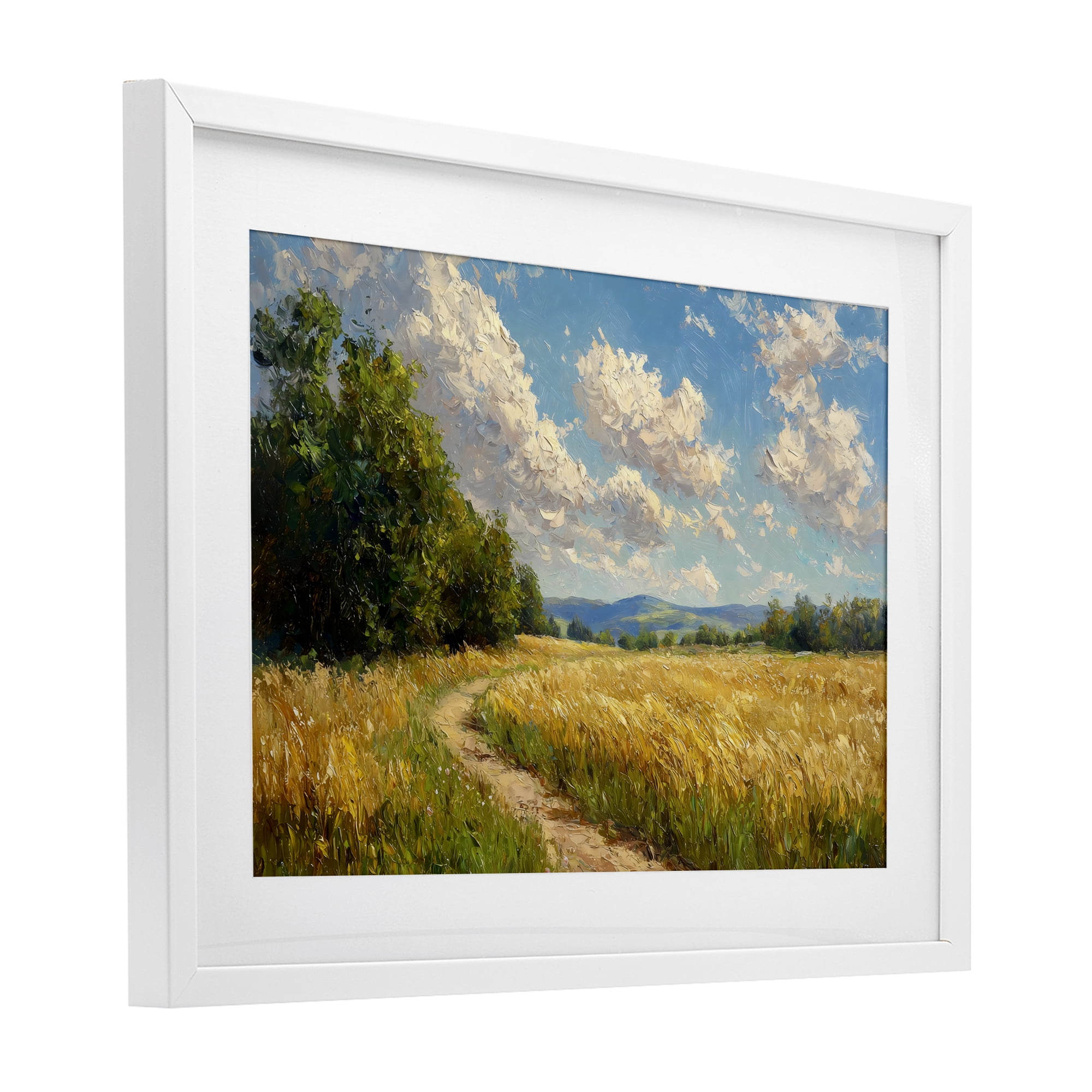 Stupell Industries Winding Path Through Wheat Field White Framed Print Under Glass, design by Creative Studio
