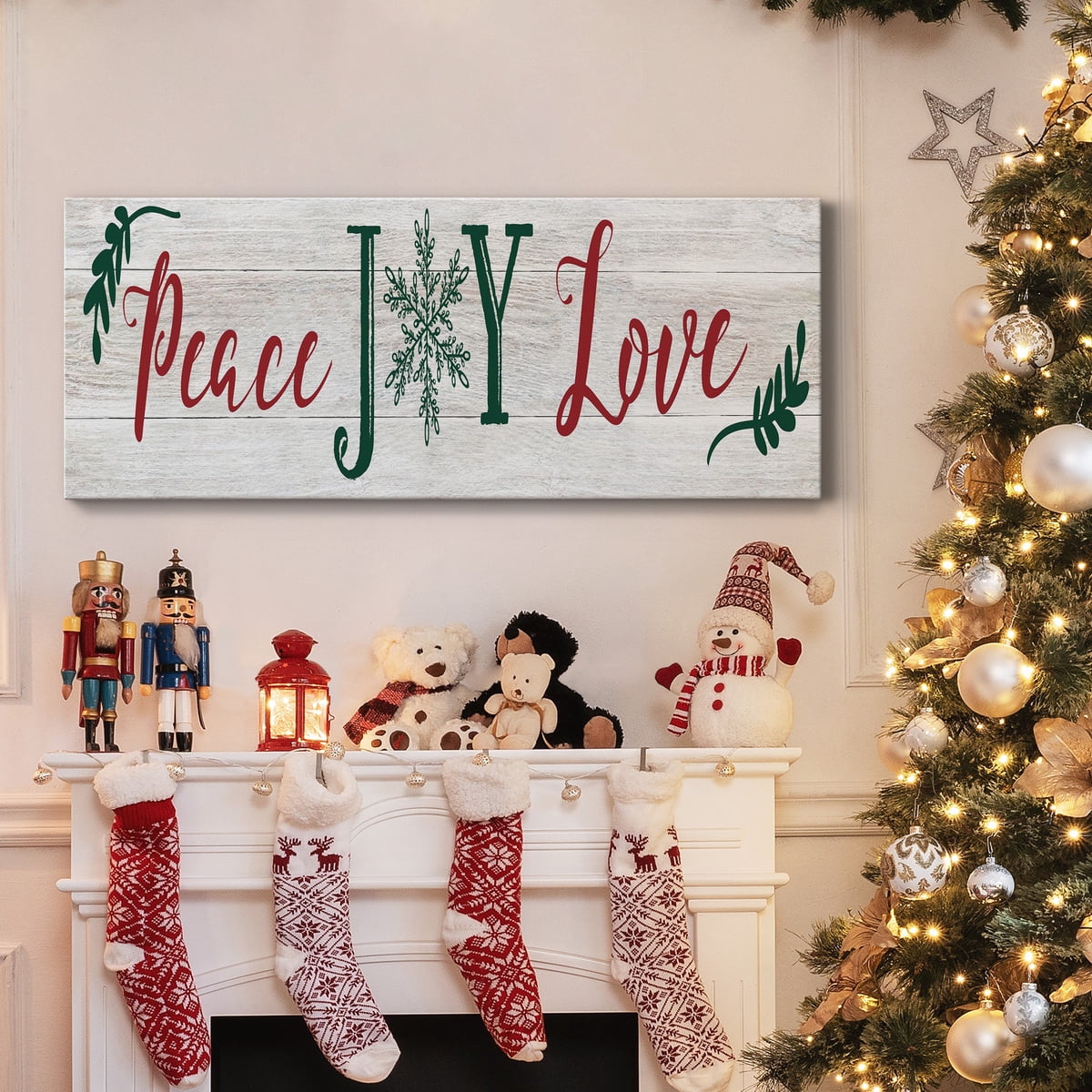 Peace Joy Love Premium Gallery Wrapped Canvas - Ready to Hang