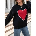 thumbnail image 2 of SUNSIOM Pull Ample pour Femmes Motif Cœur Pull de la Saint-Valentin Manches Longues Pulls Col Rond Printemps Automne Mode Urbaine, 2 of 6