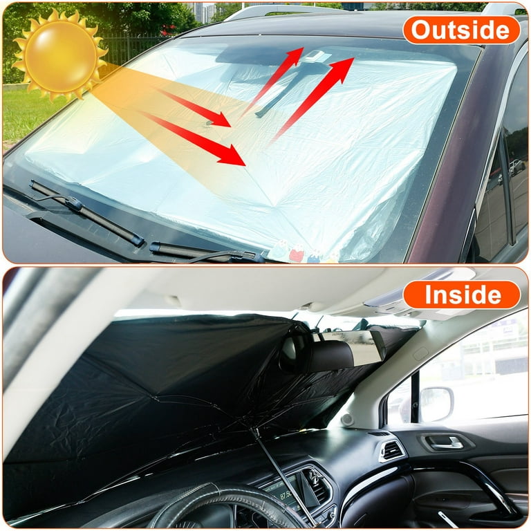LakeForest Universal Car Sunshade Umbrella Sun Visor Protector Foldable  Windshield Umbrella 