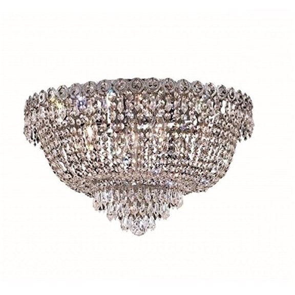 Elegant Lighting Century 20" 9 Light Royal Crystal Flush Mount