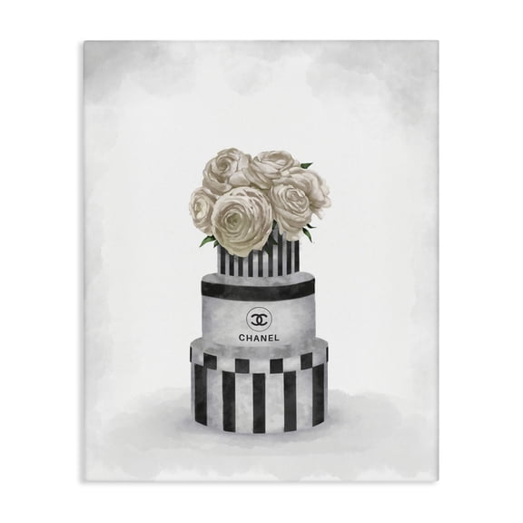 Stupell Industries Contemporary Fashion Flower Box Stack Neutral Grey Canvas Art, 16 x 20, by Ziwei Li