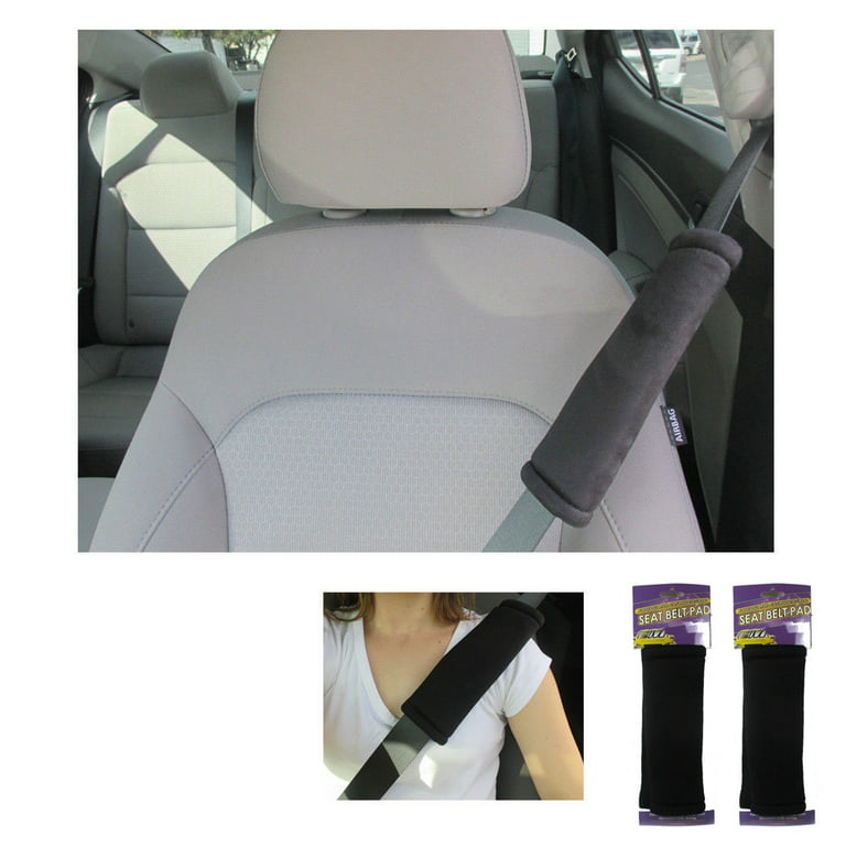 AllTopBargains Car Safety Soft Shoulder Strap Cover Cushion, Black Seat  Belt Pads Truck, Auto 2 Pieces 