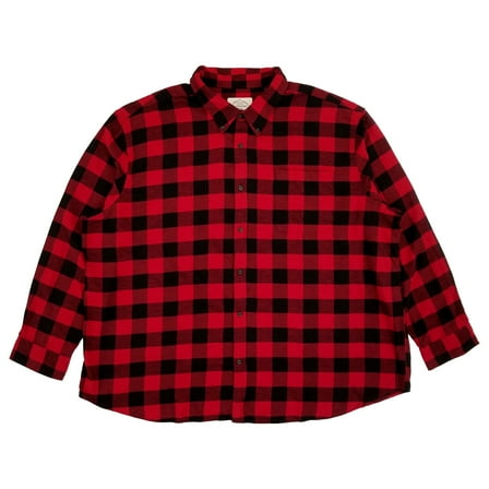 St. Johns Bay Mens Red Buffalo Long Sleeve Button-Down Flannel Shirt 4XL