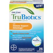 One A Day TruBiotics, Immune Support Advantage, Daily Probiotic Supplement for Digestive and Immune Health*, Contains Probiotics and Vitamins A, C, and E, 50-Capsule TruPreserve Canister