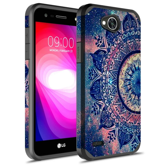 LG X Power 2 Case, LG Fiesta LTE Case, LG K10 Power Case, KAESAR Hybrid Dual Layer Shockproof Hard Cover Graphic Fashion Cute Colorful Silicone Skin Case for LG LV7 - Mandala