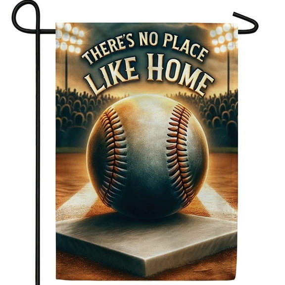 America Forever There's No Place Like Home Baseball Garden Flag, 12.5 x 18 inch Double Sided, Stadium Home Plate Banner, MLB Sports Decor, Baseball Fan Flag