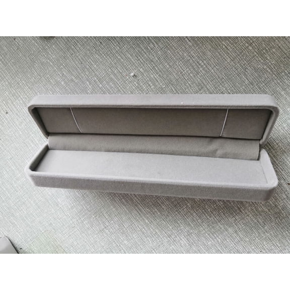 Velvet Jewelry Display Box | Necklace & Bracelet Organizer Case | Gray Luxury Flocked Gift Box
