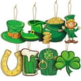 thumbnail image 3 of St Patricks Day Tree Ornament Irish Themed Wooden Hanging Pendant for Home and Party St Patrick's Day Decorations, 3 of 9