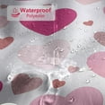 thumbnail image 3 of Cortina de ducha de San Valentín, con corazones en rosa intenso y dorado, ideal para el baño, lavable y duradera, 180 x 180 cm., 3 of 5