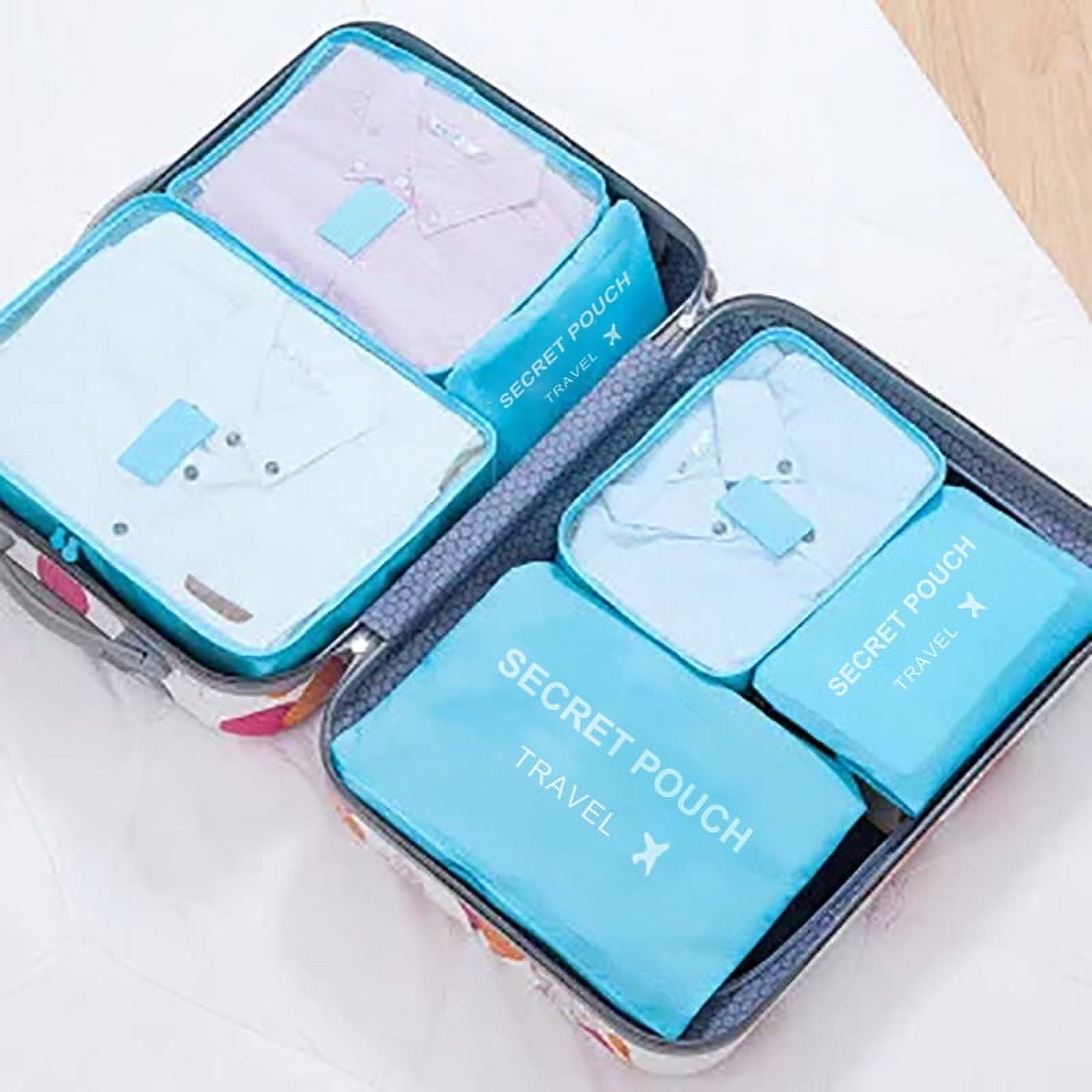 6 Pcs Travel Packing Cubes, Waterproof Luggage Organizer Bags with Zipper for Clothes and Underwear