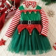 thumbnail image 2 of Jamsmile Toddler Girls Christmas Dress Holiday Party Long Sleeve Velvet Tutu With Bowknot Floral Lace Trim Pageants Dress, 2 of 7