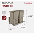 thumbnail image 4 of Rev-A-Shelf Double 27 Quart Pullout Soft Close Waste Container, Champagne, 4 of 8