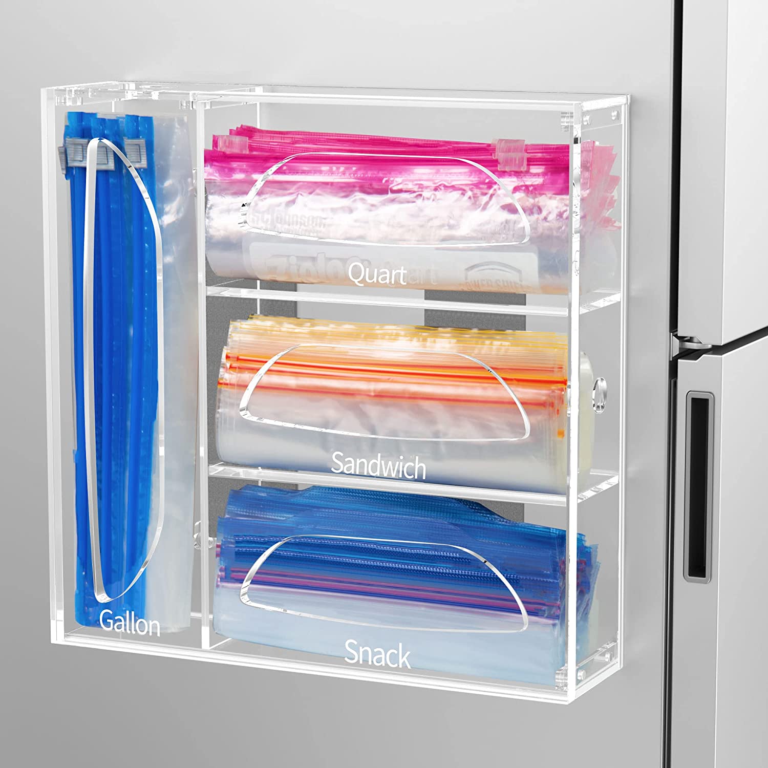 GGfuny Ziplock Bag Storage Organizer, Acrylic Food Storage