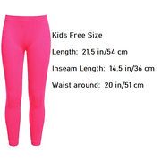 Mopas Kids Leggings GEX001 (Free Size, Neon Pink)