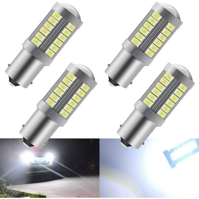 Bombillas de luz de marcha atrás ultrabrillantes, luminosidad LED de ahorro de energía de 12-30 V, cuerpo de aluminio ahuecado para una mejor disipación del calor, circuito integrado de corriente