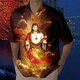 thumbnail image 2 of Christian Gifts for Men Short Sleeved Festive Relaxed Print Mens New Clothing,Red,L, 2 of 4
