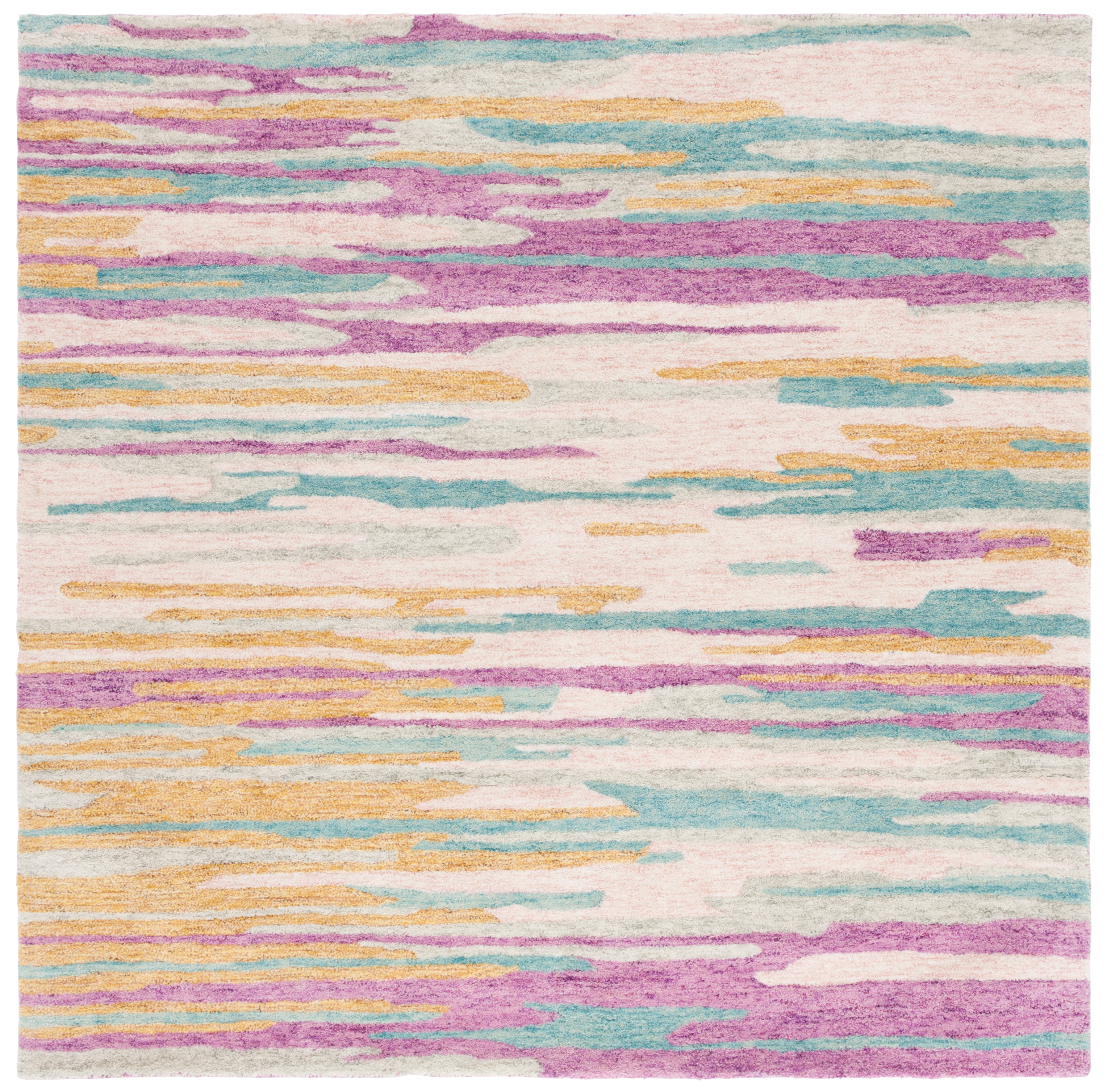 SAFAVIEH Bellagio Jannah Abstract Area Rug, Yellow/Green, 6' x 6' Square