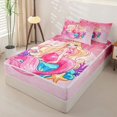 thumbnail image 2 of Homewish Cute Mermaid Pattern Zipper Twin Comforter Sets with Fitted Sheet and 2 Pillowcases,Ocean Life Sea Animal Zipper Bedding Set For Girls Teens,Reversible,4 Pieces, 2 of 7