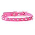thumbnail image 1 of El collar de perro de cuero de PU es adecuado para perros pequeños, collar de perro pequeño ajustable con diamantes de imitación, 1 of 5