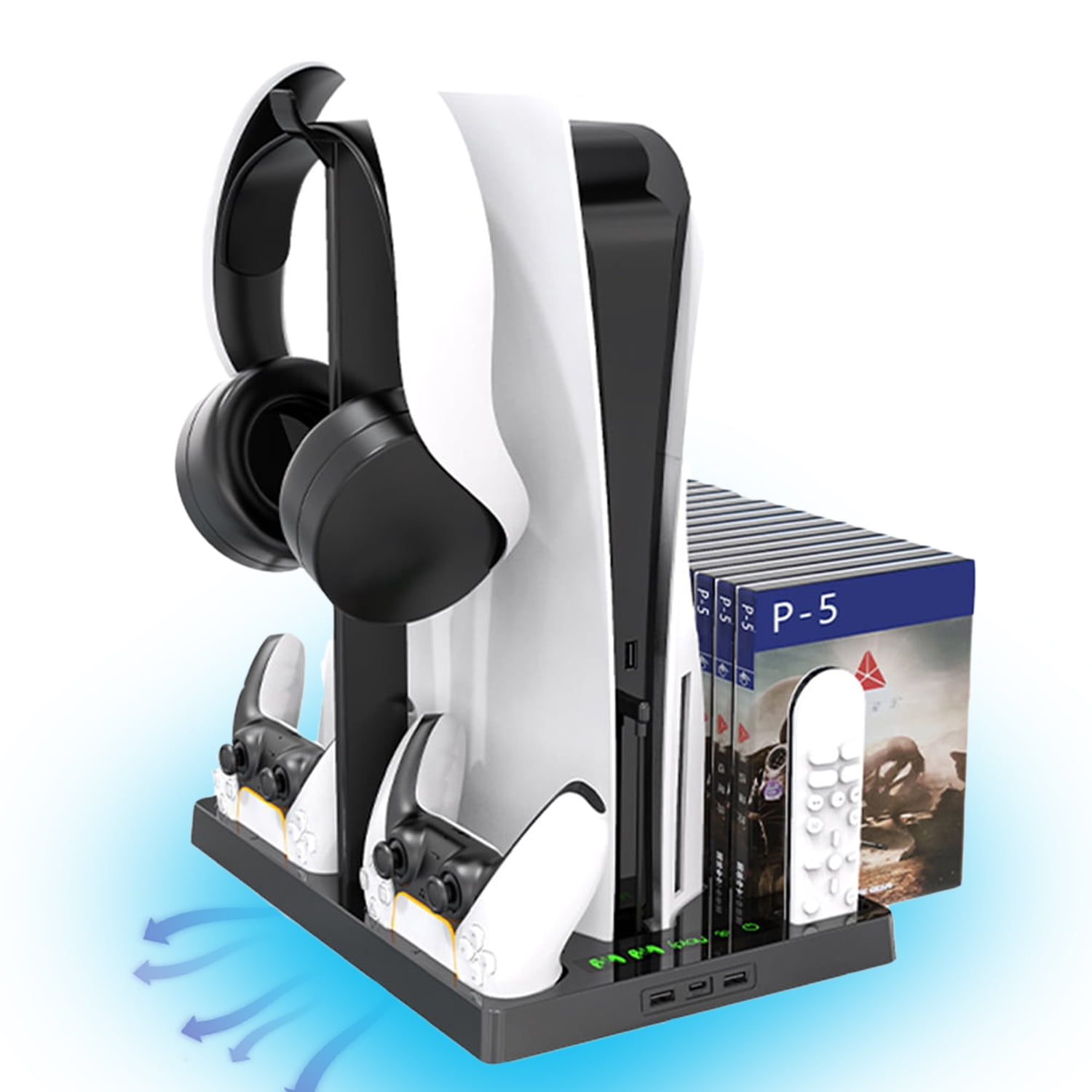 Charging Stand for Playstation 5, Stand for PS5 with Headset Holder and