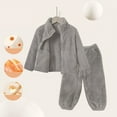 thumbnail image 5 of Hessimy Toddler Boys Girls Spring Summer 2Pcs Long Sleeve Pullover Sweatshirt Tops Soft Sweatpants Sweatsuit 3M-12T(Grey,12-18 Months), 5 of 7