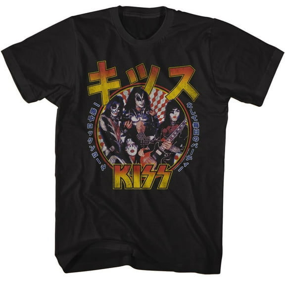 Kiss Rr All Nit Japanese Black Adult T-Shirt 2Xlt