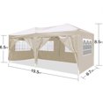 thumbnail image 5 of Adjustable Height Portable Pop up Canopy, Metal Outdoor Canopy with Stand Base and Reinforced Joints, Folding Shade Tent with Oxford Waterproof Material for Patio Lawn Garden Backyard, Beige, 5 of 5