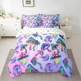 thumbnail image 2 of Feelyou Teens Funny Mushroom Bedding Comforter Set 7pcs, MagicJungle Plant Queen Bedding Sets, Splatter Watercolor Botanical Reversible Queen Sheet Sets, Microfiber Bedroom Decor, 2 of 8