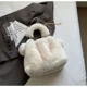 thumbnail image 3 of Bolso de felpa con cadena, bolso de cubo esponjoso para niña linda de moda coreana Ins, bolso de hombro nuevo de otoño e invierno de 2024, 3 of 5