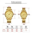 thumbnail image 4 of Gift Box Watches CHENXI Fashion Date Golden Quartz Wrist Watch for Men Women Waterproof Stainless Steel Watch with Luminous, 4 of 7