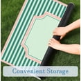 thumbnail image 4 of Green Stripe Mahjong Mat 31.5x31.5 Inch, Pink Stripes Decorative Frame Non-Slip and Noise Reduction Mah Jong Table Mat Cover Gifts for Mahjong Lovers Poker Board Games Dominoes, 4 of 5